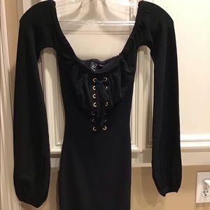 Windsor long sleeve black dress